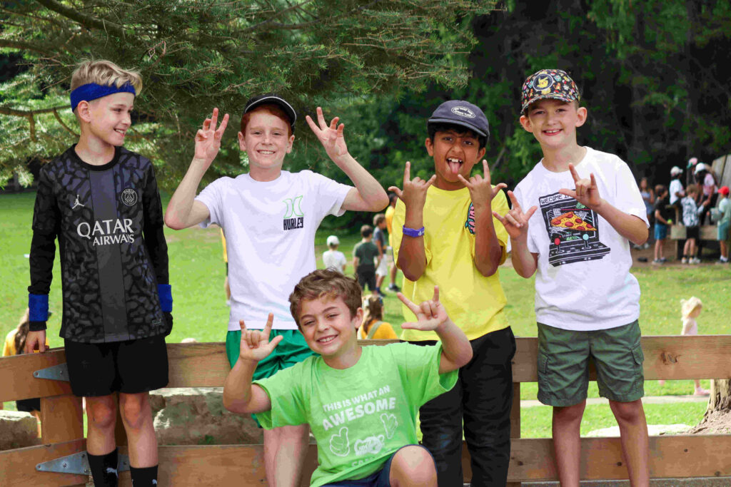 summer day camp. A group of children having fun.